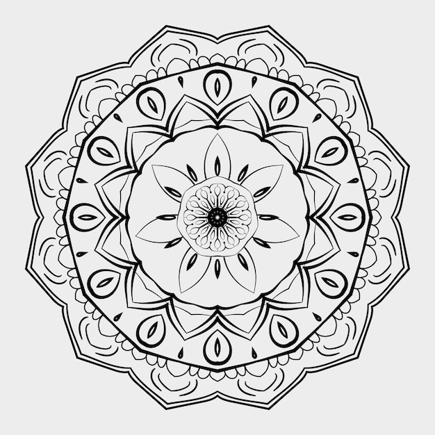 Vector bucle decorativo vintage mandala oriental yoga patrón árabe turco indio puja arte fondo