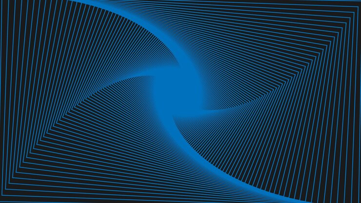 bucle de túnel redondo de brillo azul. Fondo de pantalla abstracto.