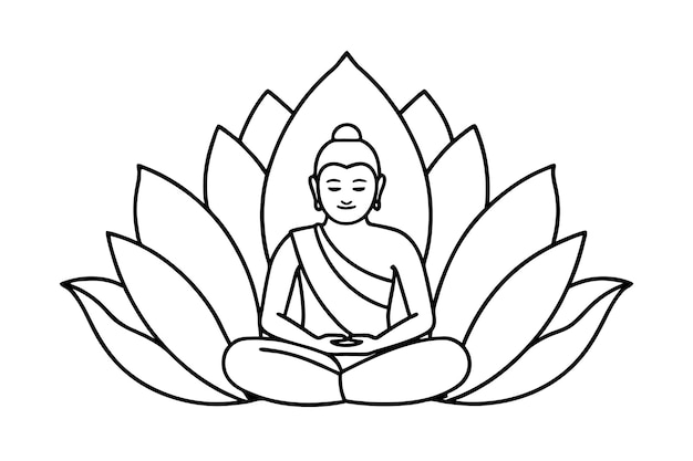 Buda meditando en la flor de loto