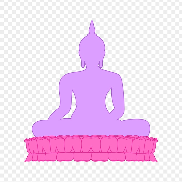 Buda sentado en una ilustración de loto en un fondo transparente
