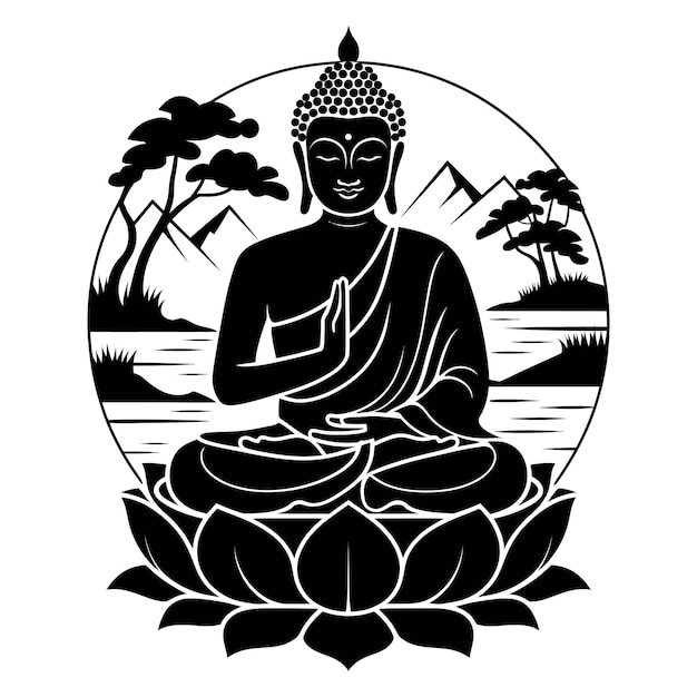 Buda sereno en la naturaleza