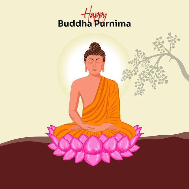 Buddha Purnima Buddha Jayanti Feliz día de Vesak Poster de las redes sociales