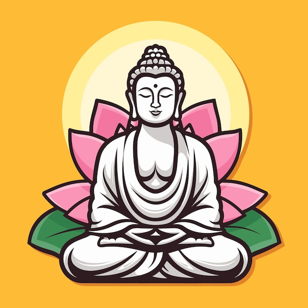 Budha loto logo vector premium