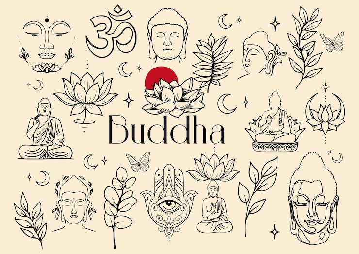 Budismo Tailandia Japón Asia Zen Buda Arte Ilustración
