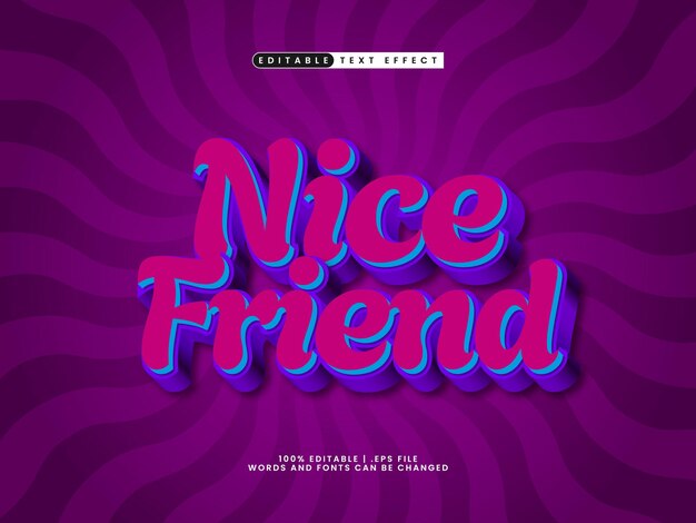 buen amigo efecto de texto editable en estilo de texto simple y moderno