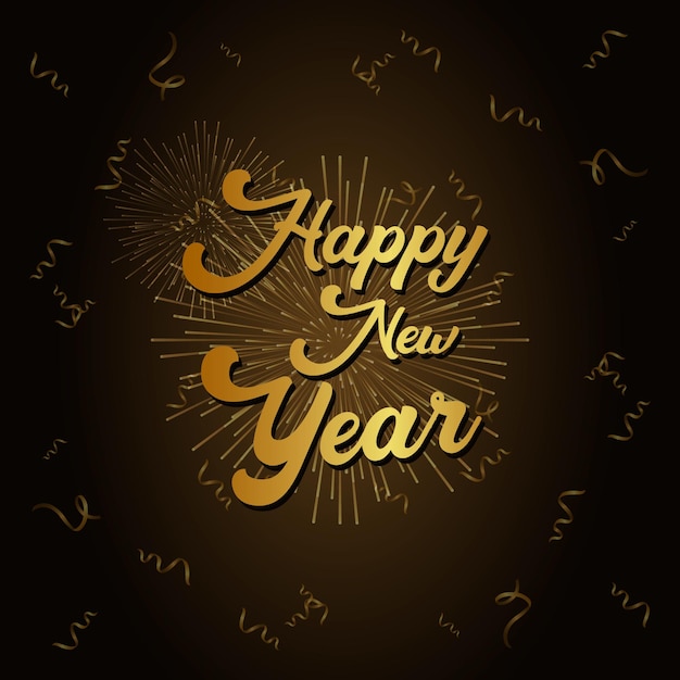 Buen año con fondo de cinta dorada