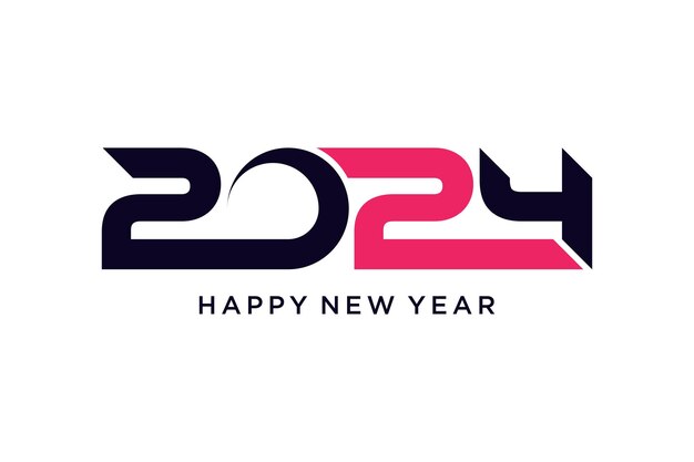 Buen año nuevo 2024 plantilla de diseño de logotipo ilustración vectorial con idea creativa
