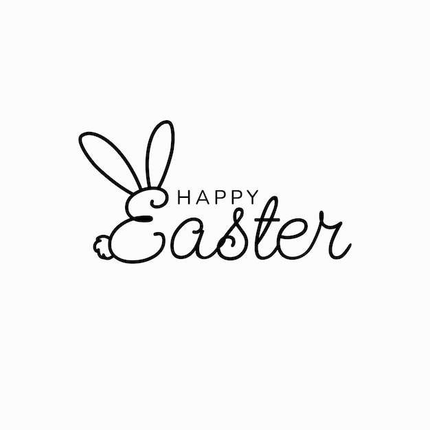 Buen conejo de Pascua Diseño tipográfico con orejas de conejo lindo para la celebración de la primavera saludos de vacaciones
