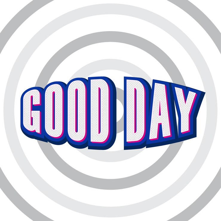Vector buen día efecto de texto 3d