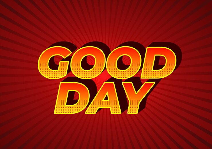 Vector buen día efecto de texto en estilo 3d con buenos colores