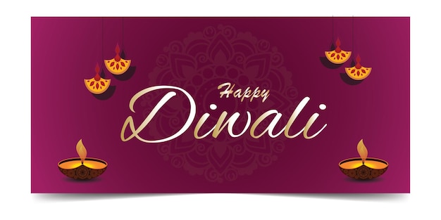 Vector buen diseño de diwali en el fondo del banner