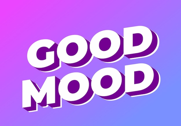 Buen efecto de estado de ánimo de texto en colores llamativos con aspecto 3D