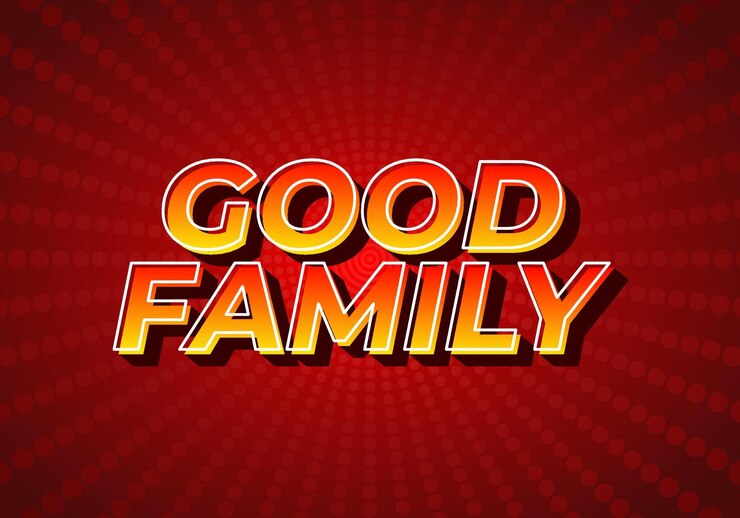 Vector buen efecto de texto familiar con color llamativo y efecto 3d