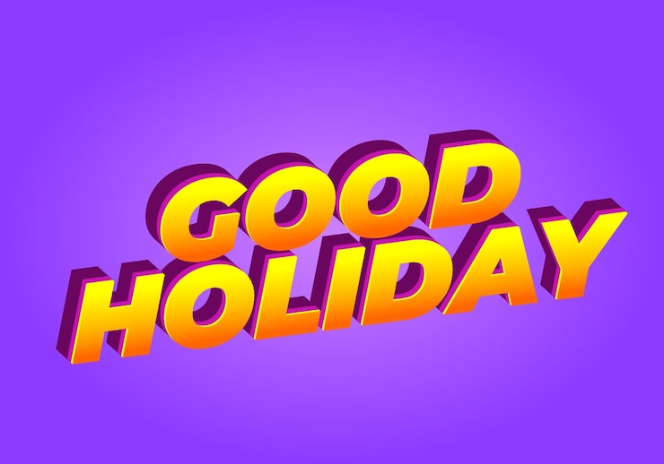 Vector buen efecto de texto de vacaciones en color llamativo y aspecto 3d