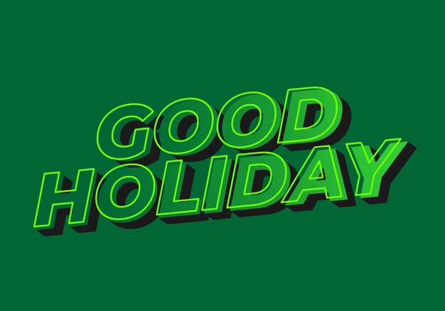 Buen efecto de texto de vacaciones en color llamativo y aspecto 3D