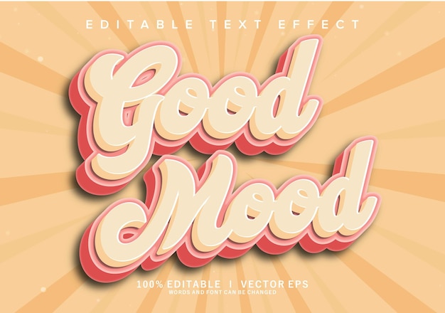 buen efecto de texto vectorial de estado de ánimo con diseño de estilo moderno