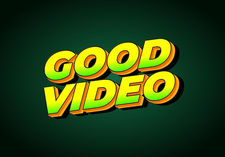 Vector buen efecto de texto de vídeo en color llamativo con efecto de aspecto 3d