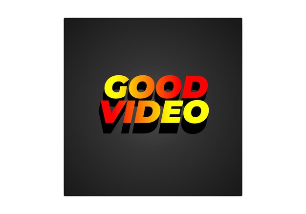Buen efecto de texto de vídeo en color llamativo con efecto de aspecto 3D