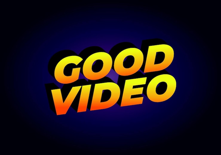 Vector buen efecto de texto de vídeo en color llamativo con efecto de aspecto 3d