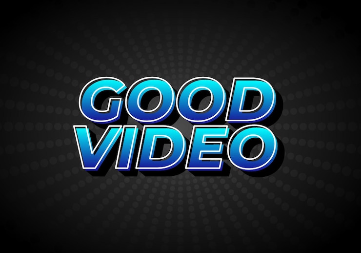 Vector buen efecto de texto de vídeo en color llamativo con efecto de aspecto 3d