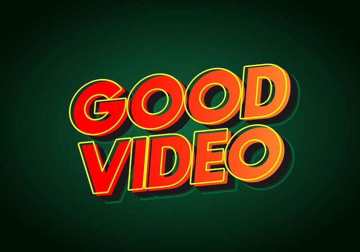Vector buen efecto de texto de vídeo en color llamativo con efecto de aspecto 3d