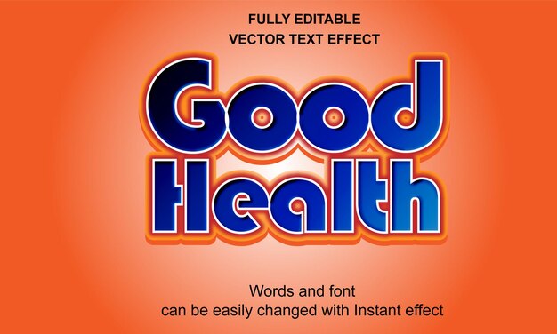 Buen estado de salud Efecto de texto 3d