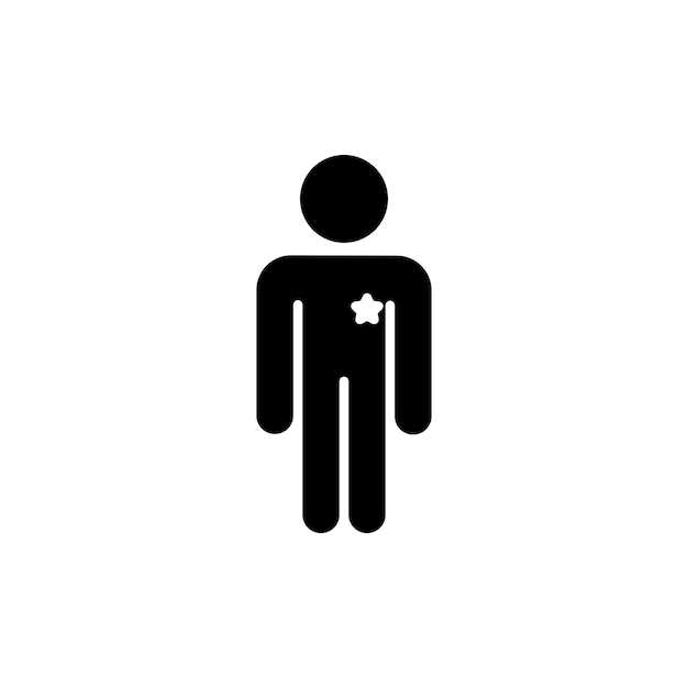 Buen icono de línea humana aislado en fondo blanco