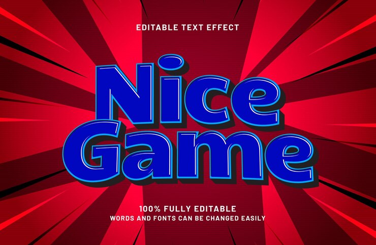 Vector buen juego efecto de texto editable en estilo de texto feliz y alegre
