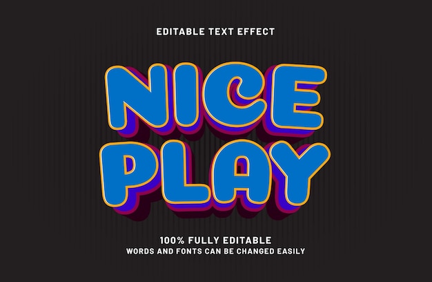 buen juego efecto de texto editable en el juego y los niños estilo de texto