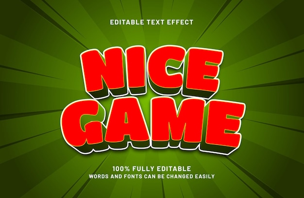 buen juego efecto de texto editable en niños y estilo de texto de juego