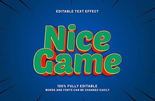 buen juego efecto de texto editable en niños y estilo de texto de juego