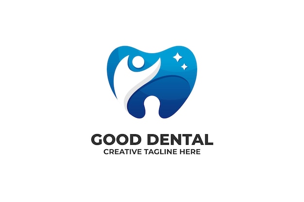 Buen logotipo de degradado de dentista dental