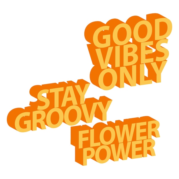 Buen rollo solo cartel motivacional 3d audaz colorido vintage y tipografía moderna 70s 80s 90s Signo positivo inspirador Citar plantilla tipográfica