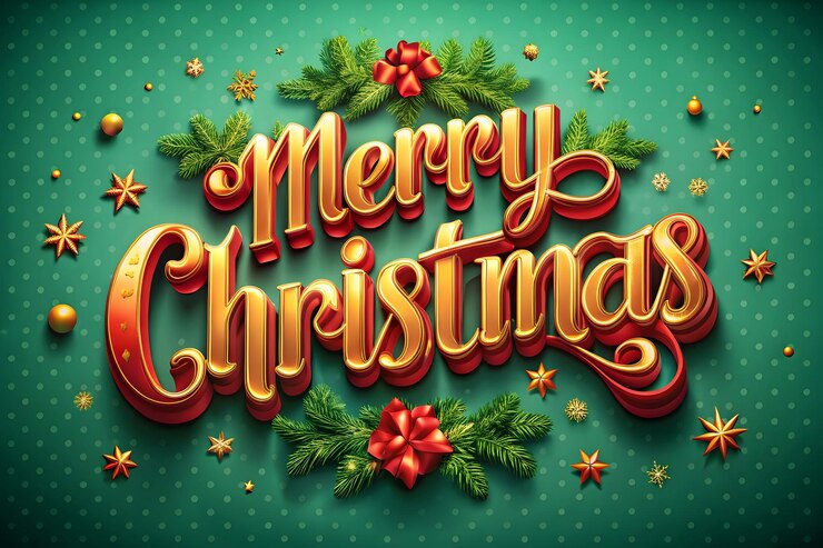 Vector buen saludo con letras de feliz navidad efecto de texto