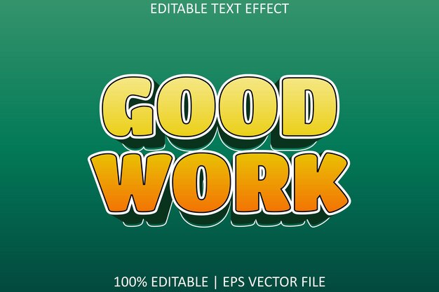 Buen trabajo con efecto de texto editable de estilo moderno