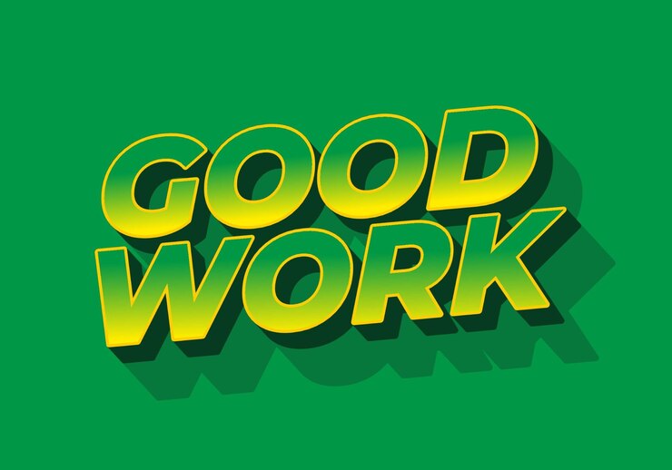 Vector buen trabajo efecto de texto en estilo 3d con buenos colores