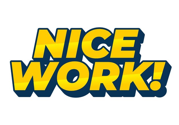 Buen trabajo efecto de texto en estilo 3D con colores llamativos