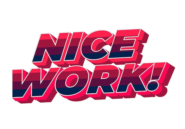 Buen trabajo efecto de texto en estilo 3D con colores llamativos