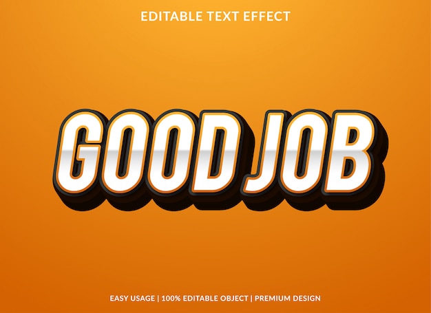buen trabajo efecto de texto