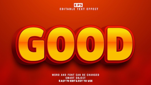 Buen vector de efecto de texto editable 3d con fondo