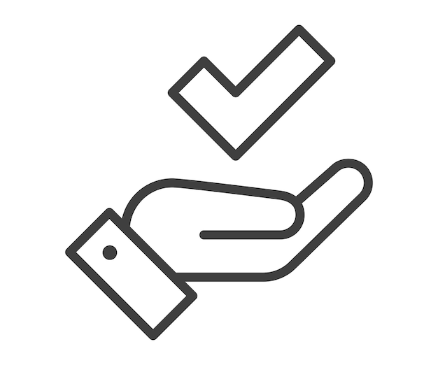 Buen vector de icono Signo de éxito empresarial Símbolo de mejor calidad de aprobación de certificado verificado correcto aceptado confirmar marca de verificación