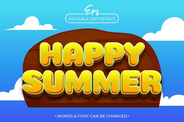 Buen verano plantilla de efecto de texto editable