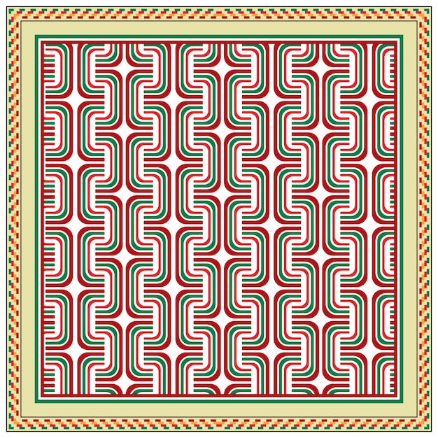 Buena bufanda de forma cuadrada líneas geométricas audaces de colores colocación de impresión esquema de colores decente