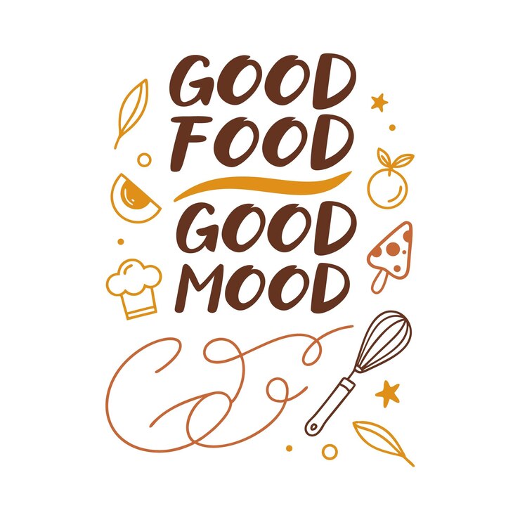Buena comida Buen estado de ánimo Una ilustración culinaria