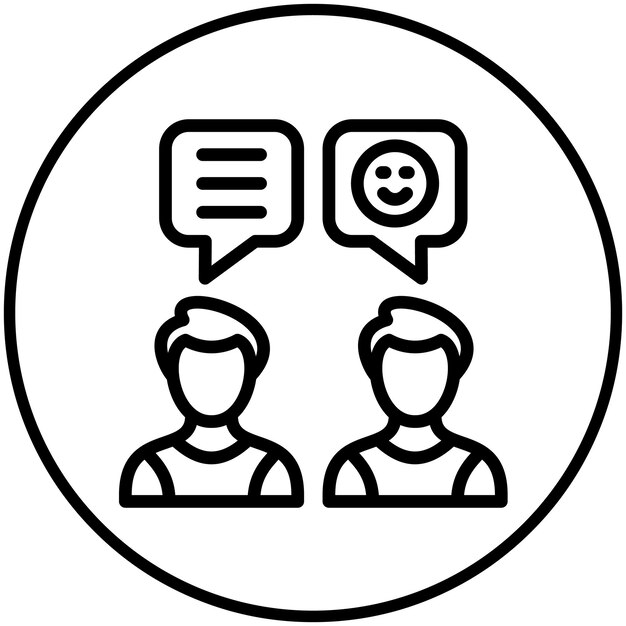 Buena ilustración del icono del vector de comunicación del conjunto de iconos de Generation Gap