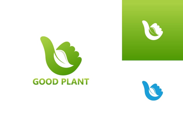 Buena planta logotipo plantilla diseño vector emblema diseño concepto símbolo creativo