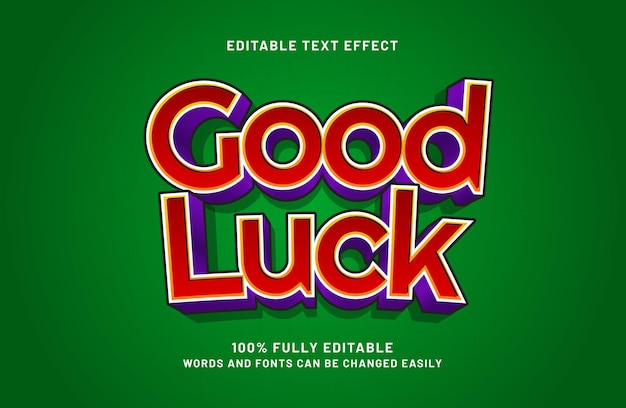 buena suerte efecto de texto editable