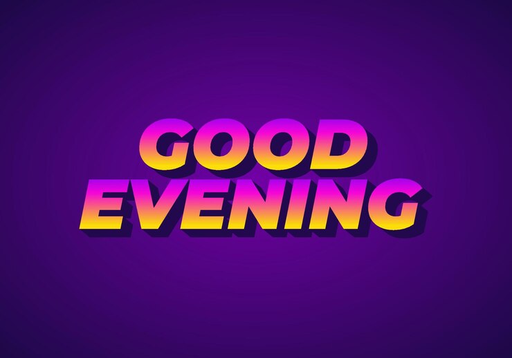 Vector buenas noches efecto de texto en estilo 3d con color llamativo