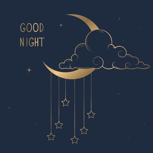buenas noches ilustracion