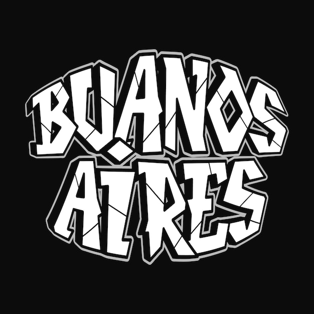 Buenos Aires letras de una sola palabra estilo graffiti